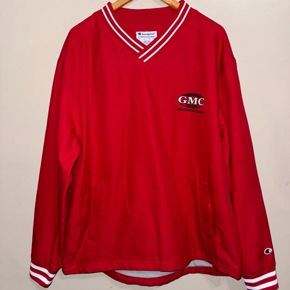 Champion Vintage GMC Georgia Military College Bulldogs V-Neck Sweatshirt Mens - Picture 3 of 13